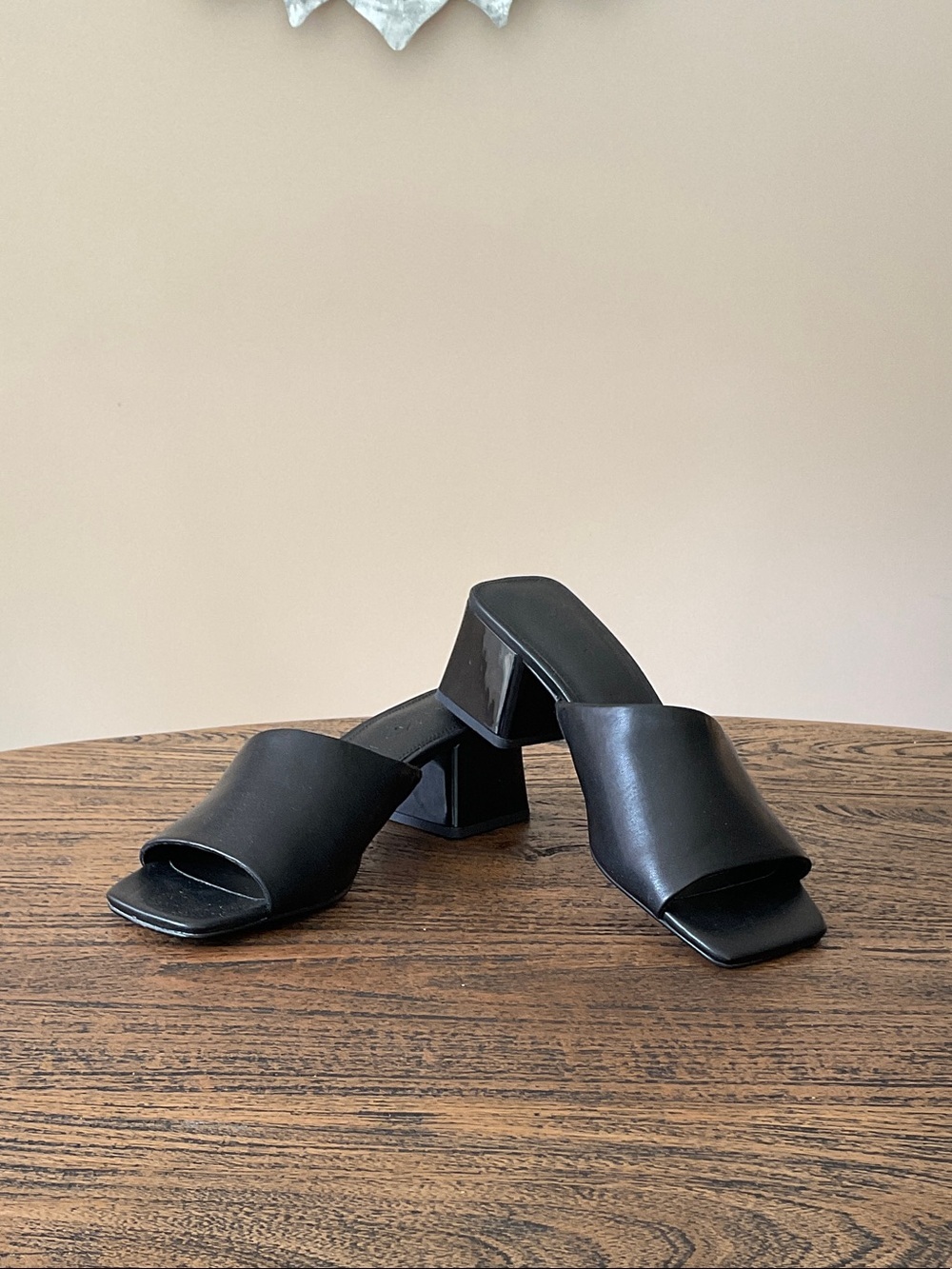 Katy Perry Collections Black Square-Toe Block Heel Mules
